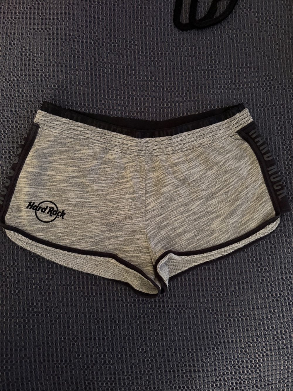 Hard Rock Cafe Heather Gray Athletic Shorts with Black Trim